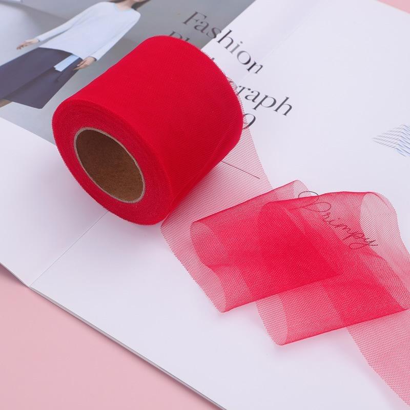 10 yards Rotolo di nastro di organza di colore pieno con bordo ondulato a coda di pesce per bouquet di fiori, regali, confezioni, decorazioni per feste di nozze