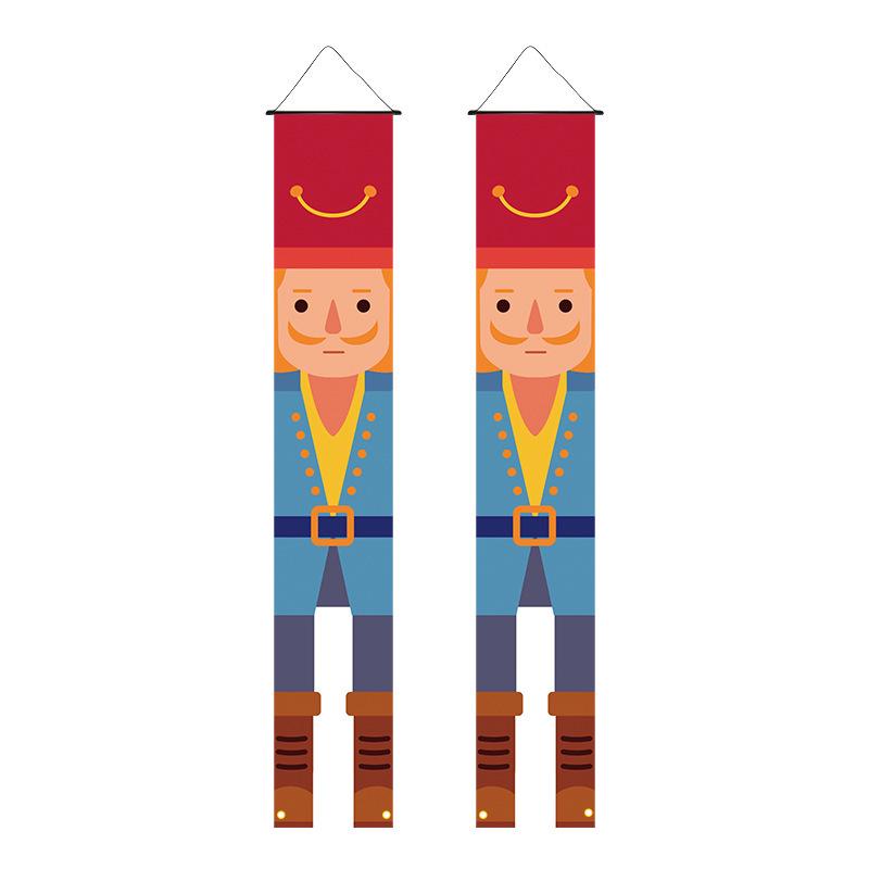 Christmas Nutcracker Couplets Door Curtain Flags | Festive Porch Decor