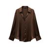 Spring New Women's Clothing Lapel Silk Satin Texture Classic Vertical Shirt 2074580 2074140