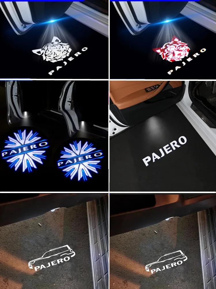 Car Door Welcome Light For Mitsubishi PAJERO V87 V93 V97 V33 4 2 3 2006-2020 PAJERO Logo Projector Lamp Accessories