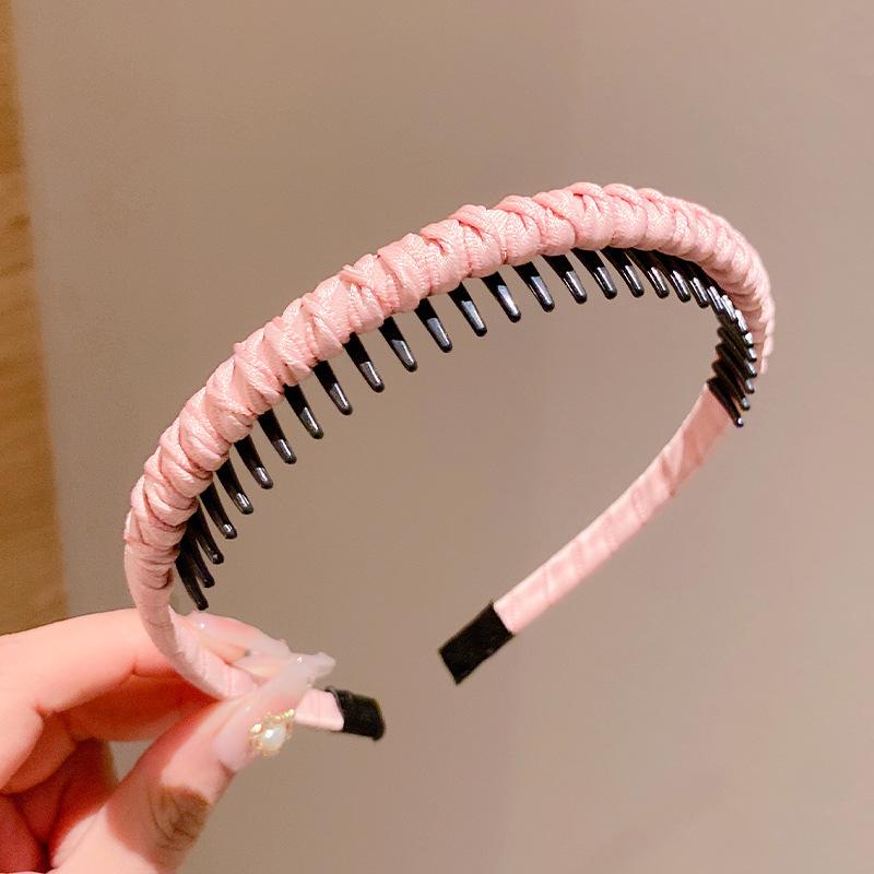 Cute Candy Colors Wrap Cloth Teeth Hairbands For Girls Sweet Hair Ornament Non-slip Headband Hair Band Fashion Hair Accessories