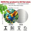 Vintage Metal Wall Art Colorful Parrots Tropical Leaves Aluminum Plaque Home Decor Indoor Outdoor Gift