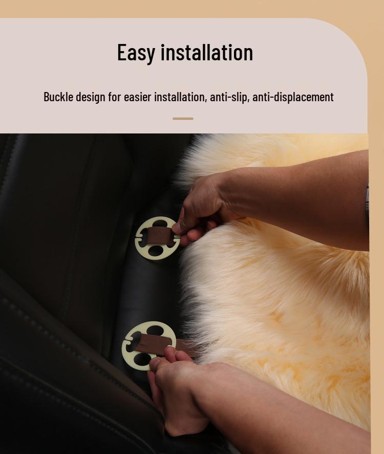 Winter Plush Imitation Wool Car Seat Cushion Set: Non-Slip, Thickened, No Backrest, 3-Piece.