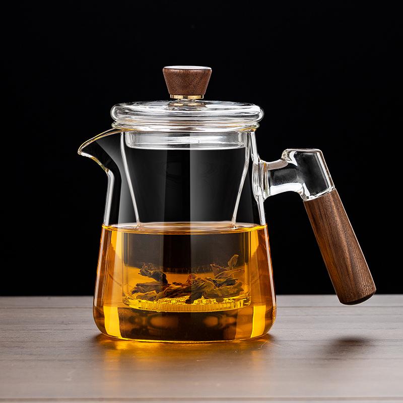 2025 Thickened Glass Tea Infuser Pot - Heat-Resistant Tea Brewer with Water Separation for Home or Office