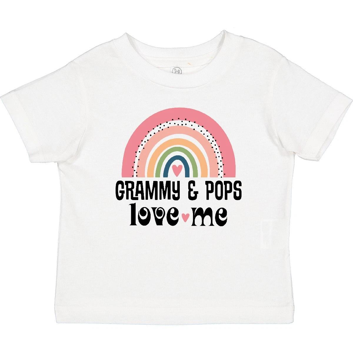 Inktastic Grammy And Pops Cute Rainbow Baby T-Shirt Girls Grandkids Grandchild 110