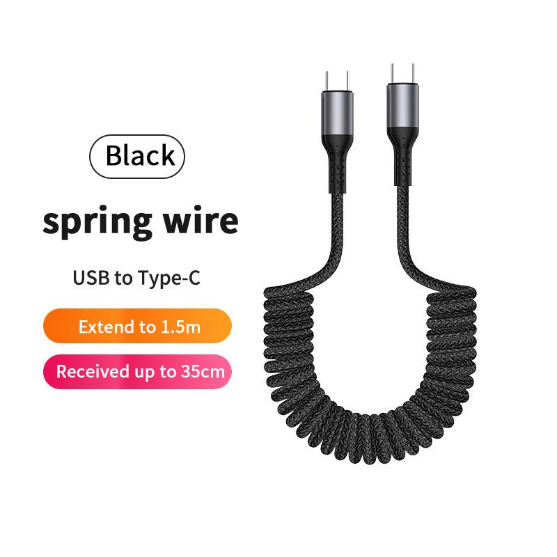 Coiled Usb C Cable For Android Auto & Carplay 90 Degree Usb A To Usb C Cord Compatible With 16,Galaxy S25