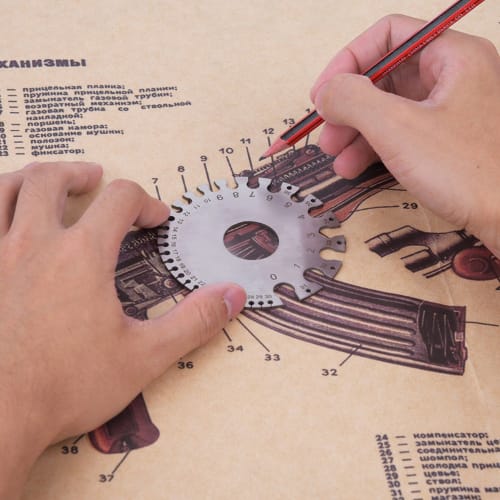 Hilitand Stainless Steel 2-Sided Round Wire Thickness Measuring Instrument Tester Ruler Gauge Diameter Tool for Wire Thickness Measurement