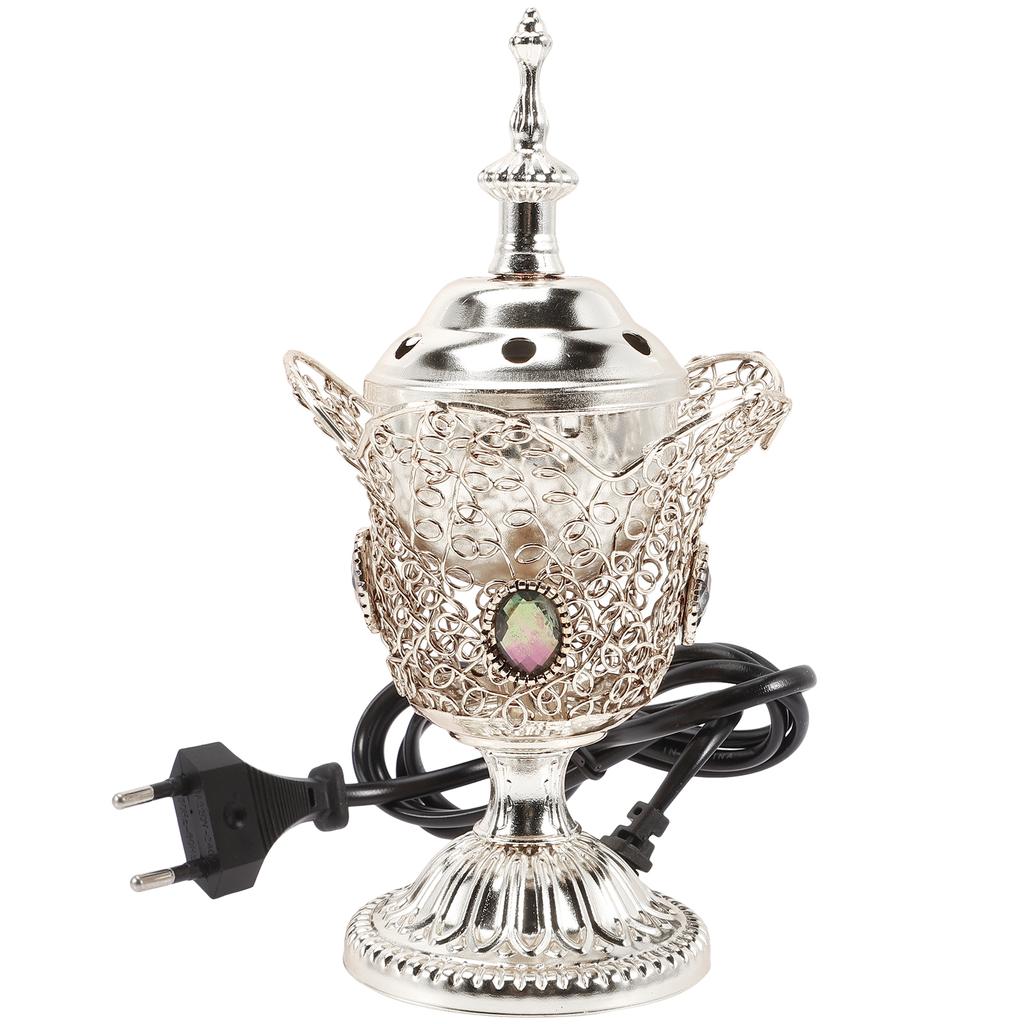 Brûleur électrique à prise UE, encensoir d'église arabe du Moyen-Orient, brûleur en métal, poêle pour décoration de spa de yoga