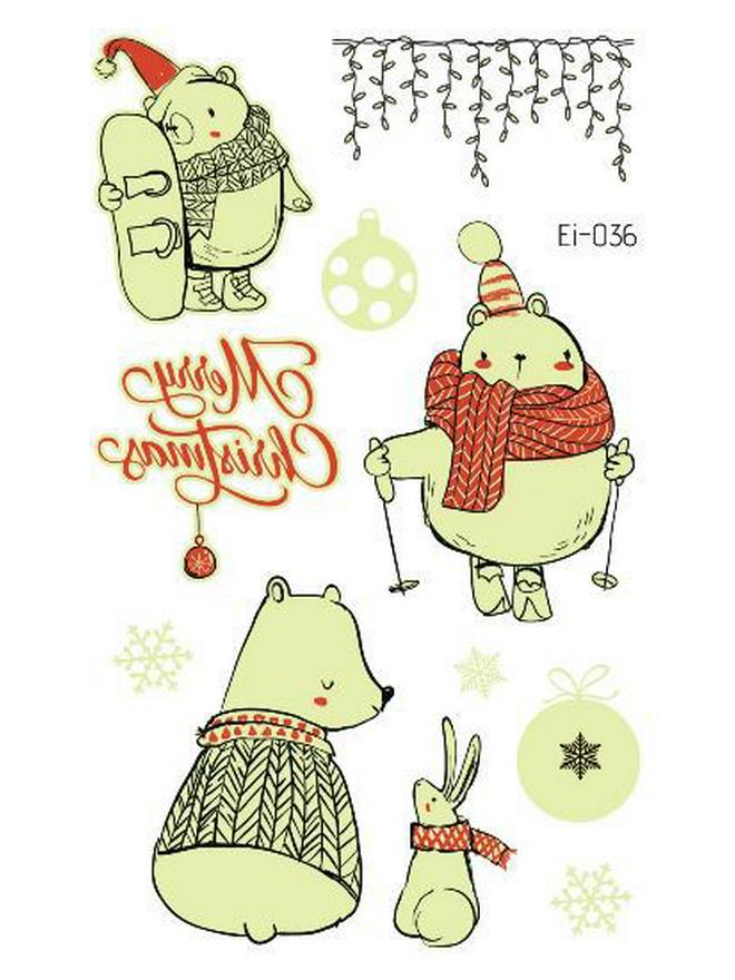 Ricalon Glow-in-the-Dark Waterproof Christmas Temporary Tattoos for Kids
