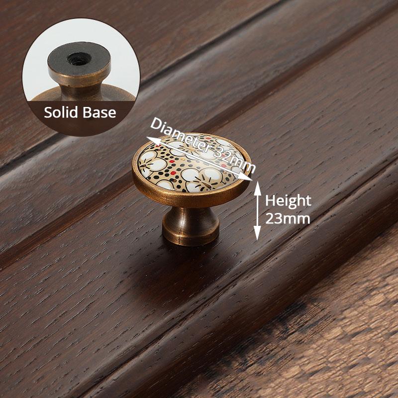 

NAIERDI Vintage Bronze Ceramic Cabinet Handles Antique Drawer Knobs Wardrobe Door Handles European Furniture Handle Hardware