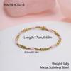 GEMCHIC Women's Multicolor Beaded Stackable Bracelets Set with Gold Butterfly Charm, Natural Stone & Stainless Steel Boho Wristband Jewelry