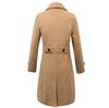 Men's Fashion Solid Color Woolen Coat Korean Version Double Breasted Mid Length Woolen Windbreaker Jacket