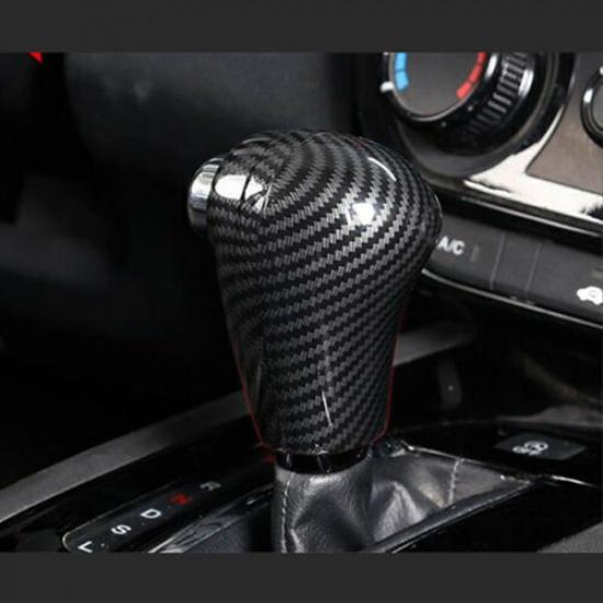 2*Carbon Fiber ABS Inner Gear Shift Knob Cover Trim For Honda HR-V HRV 2016-
