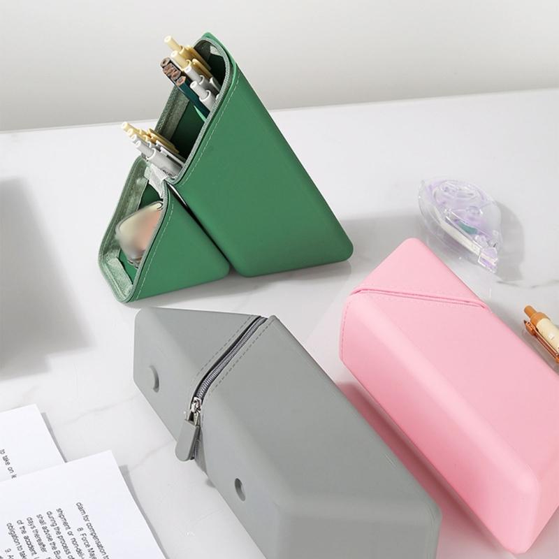 Large Capacity Pencil Bag Silicone Pencil Case Expandable Pencil Cup Makeup Brush Holders For Organizing School Supplies