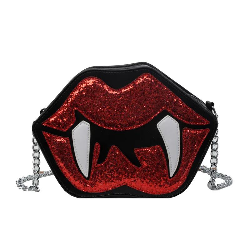 

Big Lip Bag, Fashionable Sequin Shoulder Bag, Women s Versatile Chain Crossbody Bag, PU