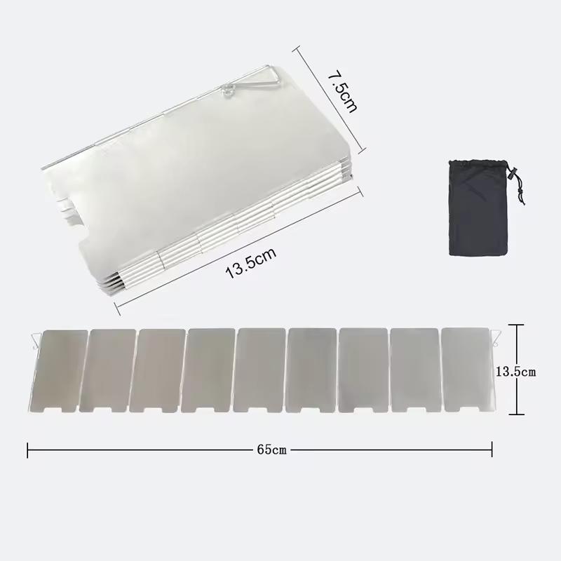 

Ветрозащитный экран для уличной плиты, походный ветрозащитный экран, 9 пластин, складной, дефлекторы ветра для газовых плит, аксессуар для оборудования плиты