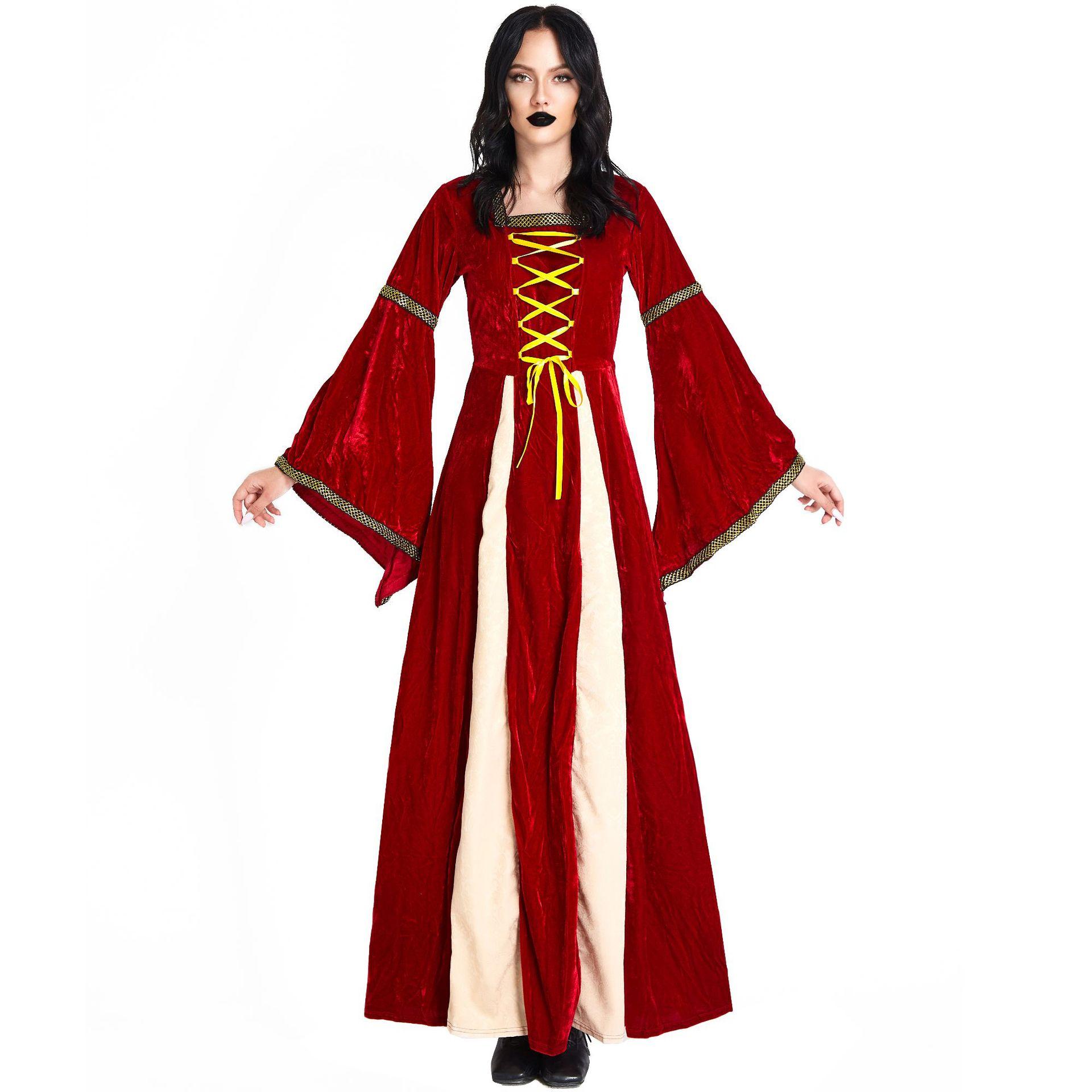 

Medieval vintage court queen costumes, Halloween costumes, masquerade costumes M красный