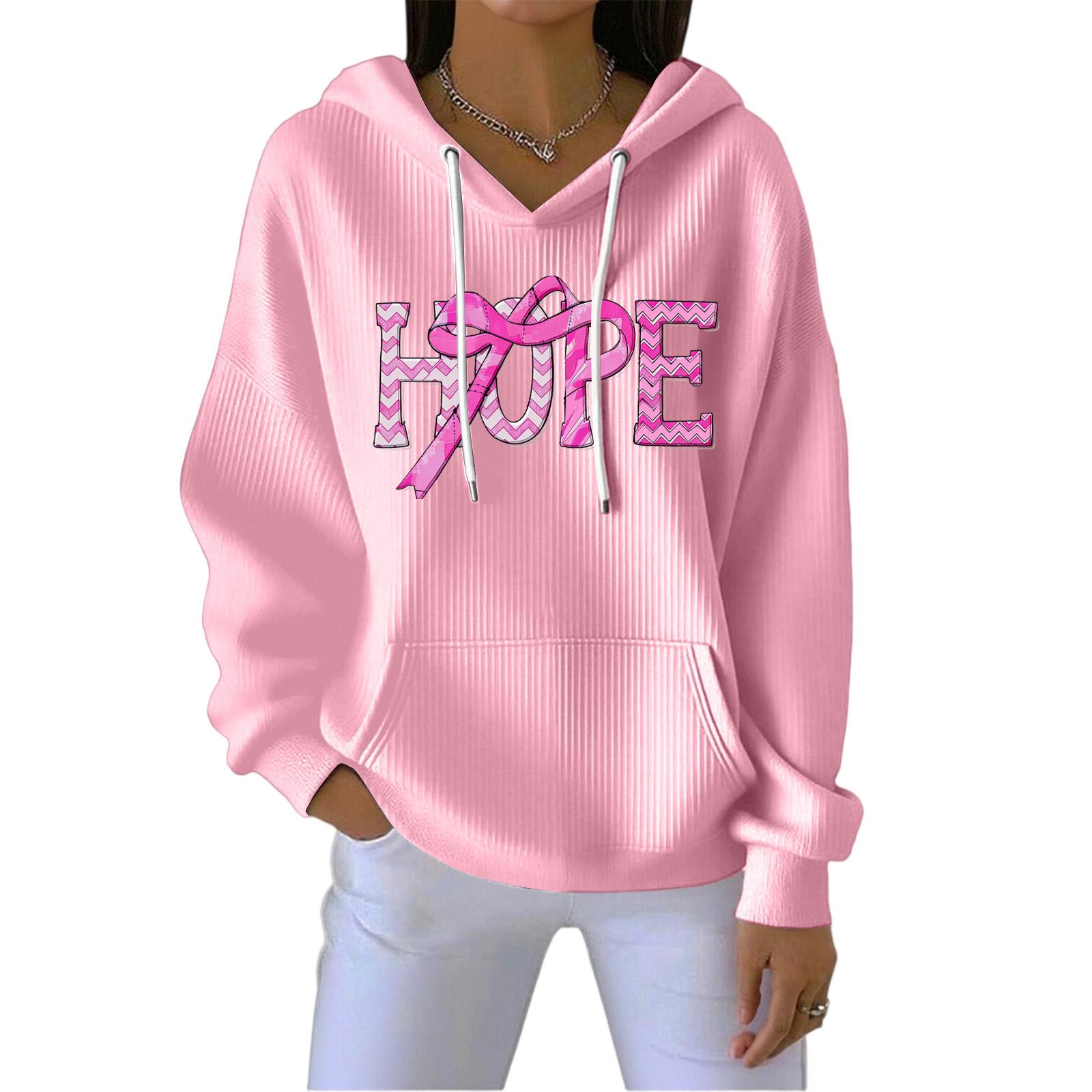 

Женская мода Повседневный пуловер с принтом ангела Спортивная толстовка с длинным рукавом L розовый