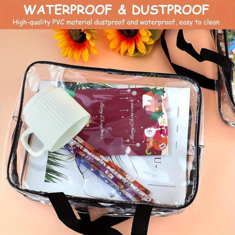 Clear PVC Toy Storage Bags Transparent Toiletries Organizer Portable Handheld Zipper Bags for Board Game Building Blocks Puzzle