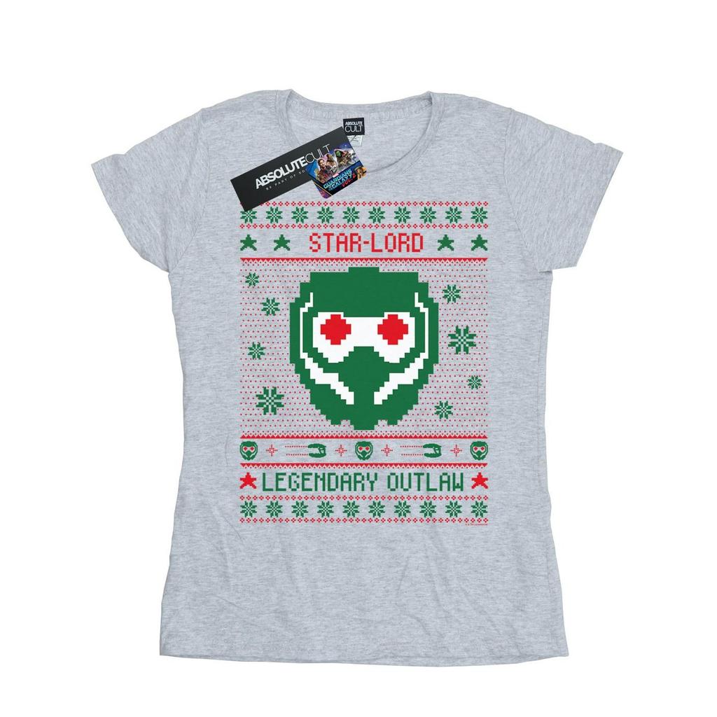 Marvel Womens/Ladies Guardians Of The Galaxy Vol. 2 Star Lord Fair Isle Cotton T-Shirt