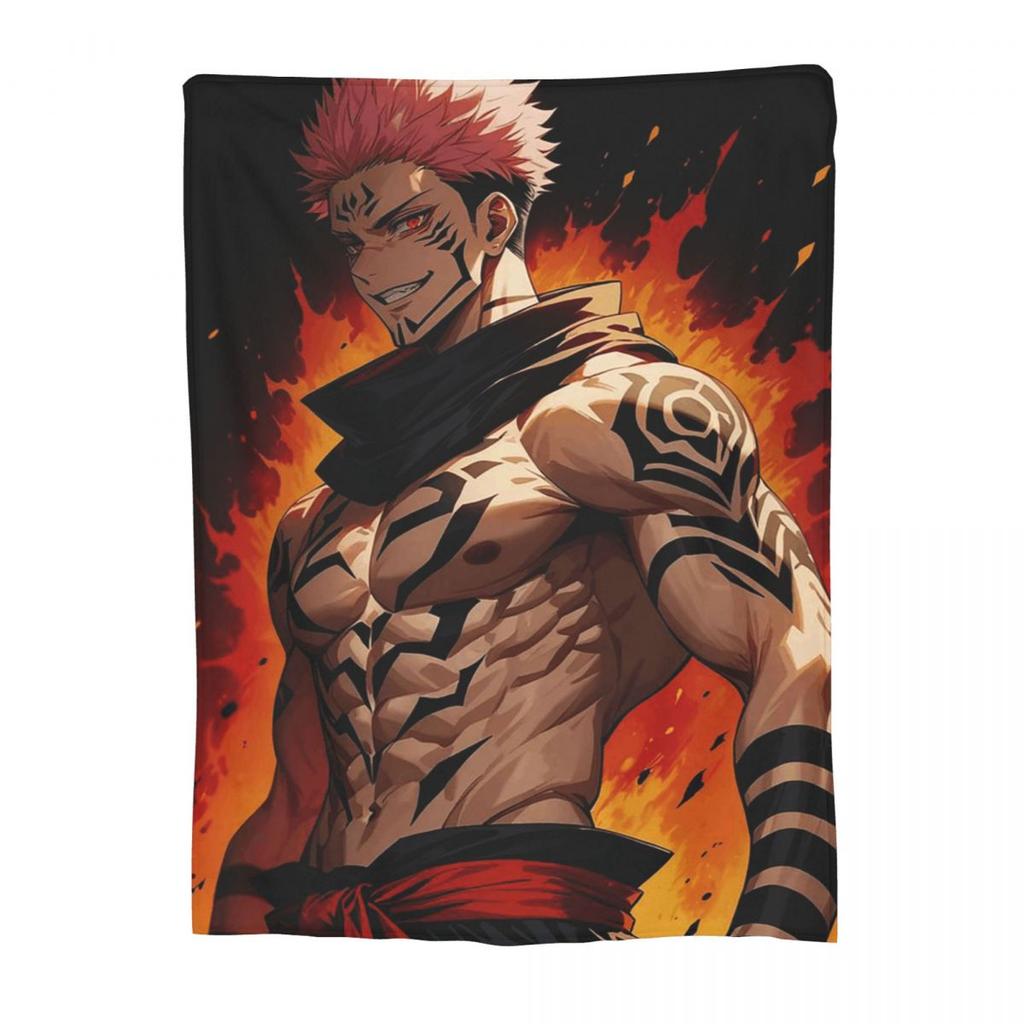 Sukuna Ryomen - Jujutsu Kaisen Blankets Soft Warm Flannel Throw Blanket Bedding for Bed Living Room Picnic Travel Home Sofa