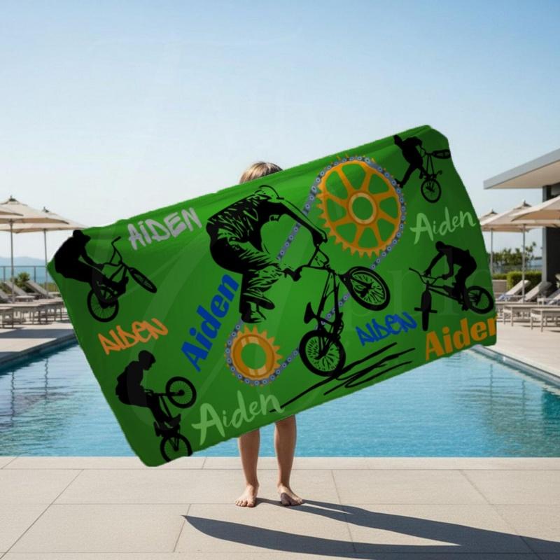 Newest Beach Towel Realistic Scallop Shell Sand Seawater Print Quick Dry Beach Towel Coastal Vacation Bath Towel