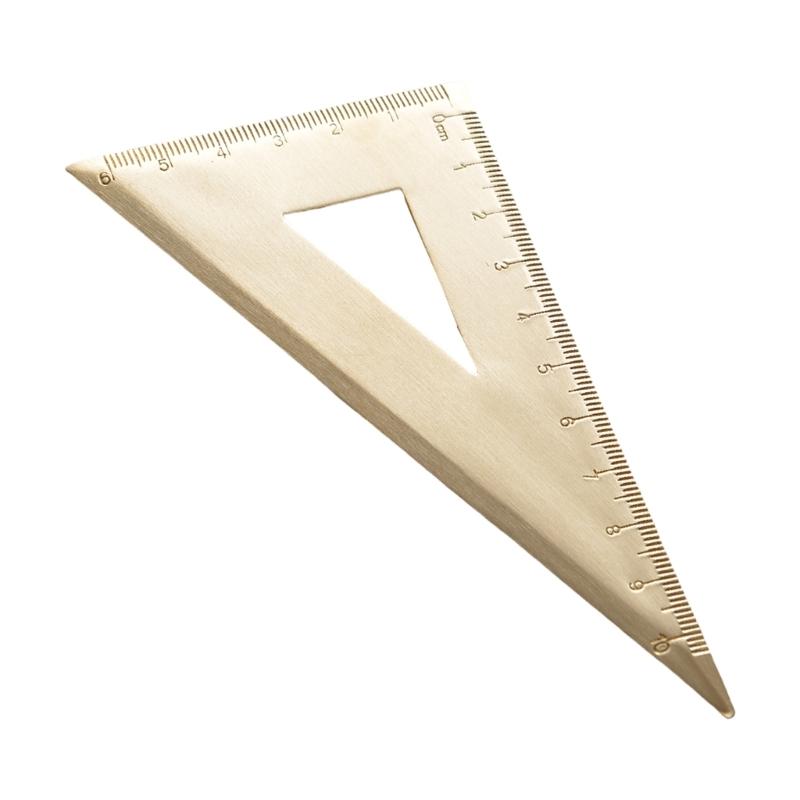 Brass Drawing Protractor Stationery Precisions Measuring Tool Vintage Triangular Ruler Painting Drawing Tool Enduring