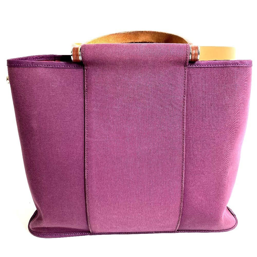 HERMES Kabak PM Kabak PM Handbag 2-way bag Shoulder Bag Leather/Canvas purple