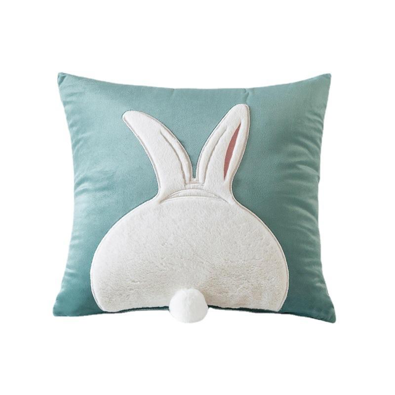 1pcs Cartoon Rabbit Cat Embroidered Cushion Pillow Cover Cute Home Sofa Decorative Cushion Case Gorgeous 45cm Soft Pillowcase