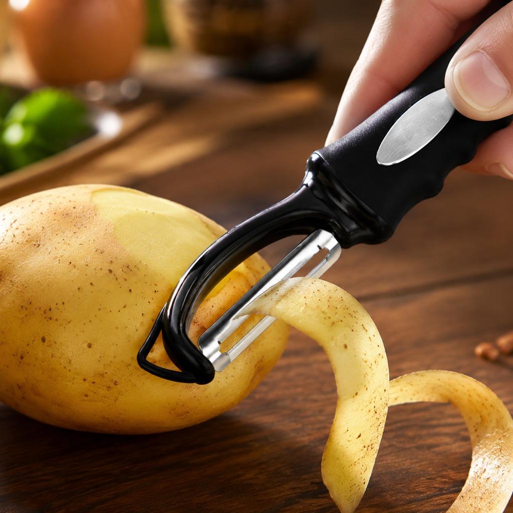 Multifunctional Vegetable Peeler Stainless Steel Blade Ergonomic Handle Kitchen Tool for Efficient Peeling and Slicing