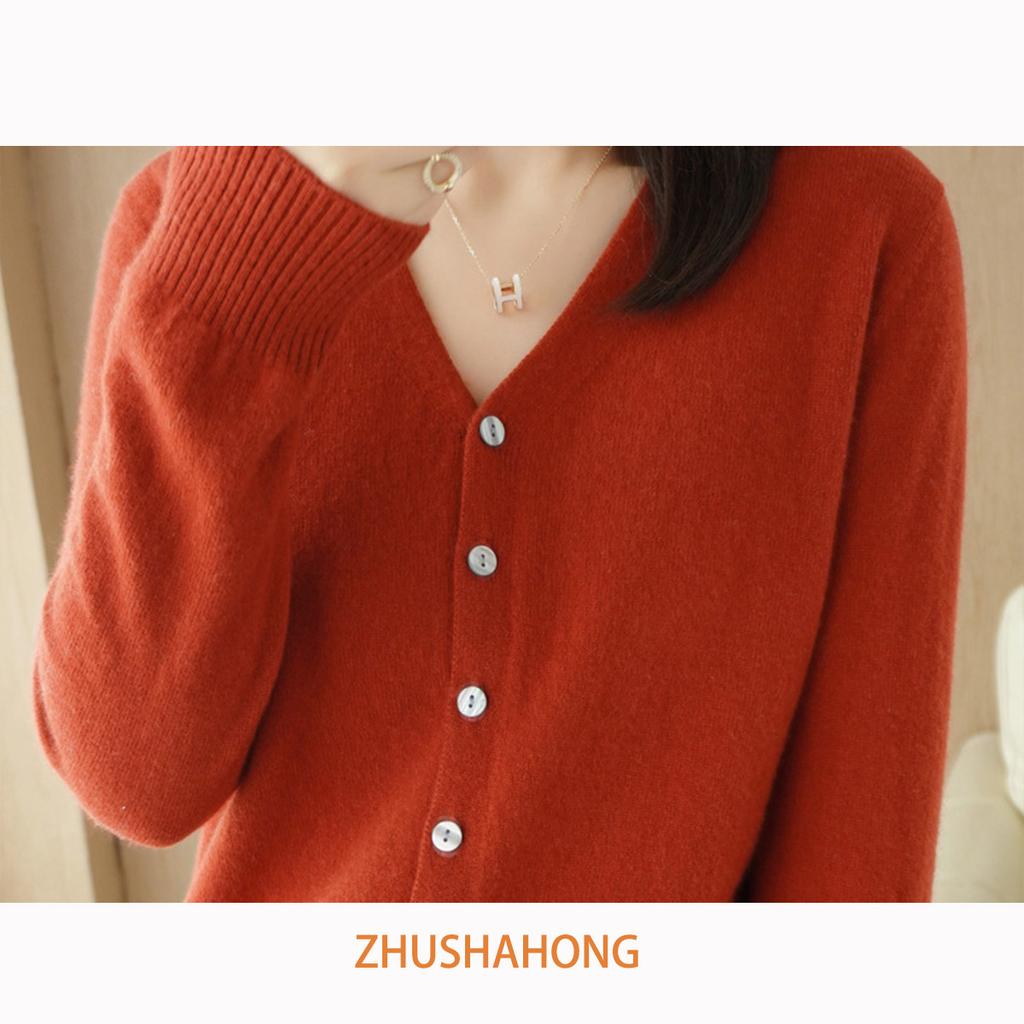 Women Knitwear V-Neck Single Breasted Button Pullovers Sweaters Women Fall Spring Long Sleeve Short Small Fresh Outer Wear Knitted Cardigan Tops
