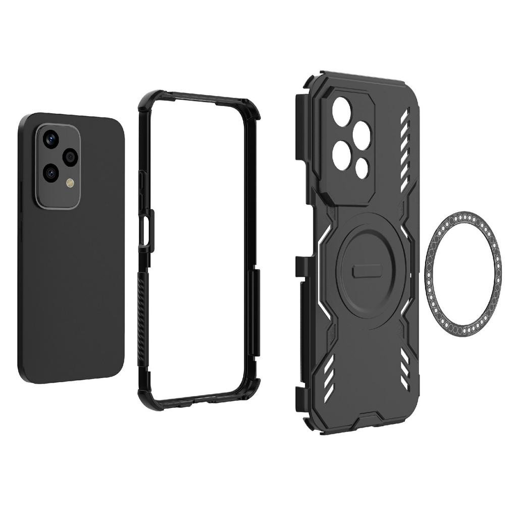 For Honor 200 Lite Magnetic Case Butterfly Armor Hollow Heat Dissipation PC+TPU Phone Cover