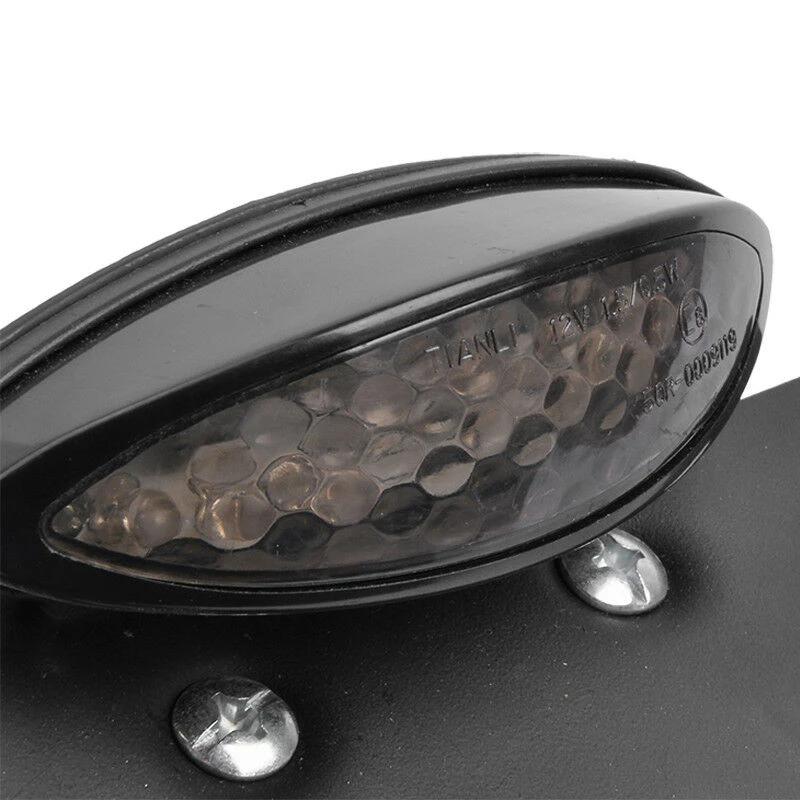 Motorcycle Chrome Integrated 12V LED Light Tail Brake Rear Brake License Plate Mount For Honda Cafe Racer