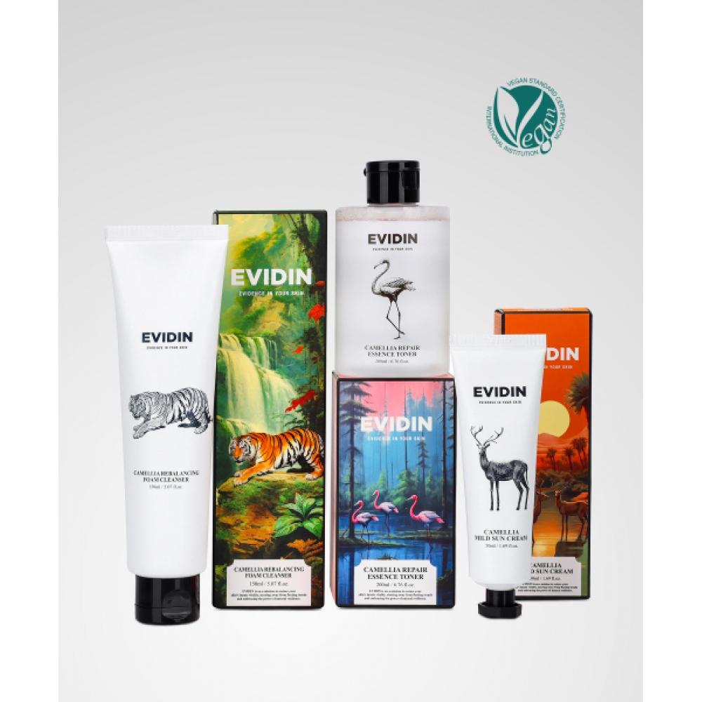 Evidence In Your skIn Camellia Summer Set  Foam Cleanser 150ml+toner 200ml+sunscreen 50ml NONE