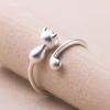 Comfortable To Wear Cat Open Rings 925 Sterling Silver Grind Arenaceous Cat 925 Sterling Grind Women