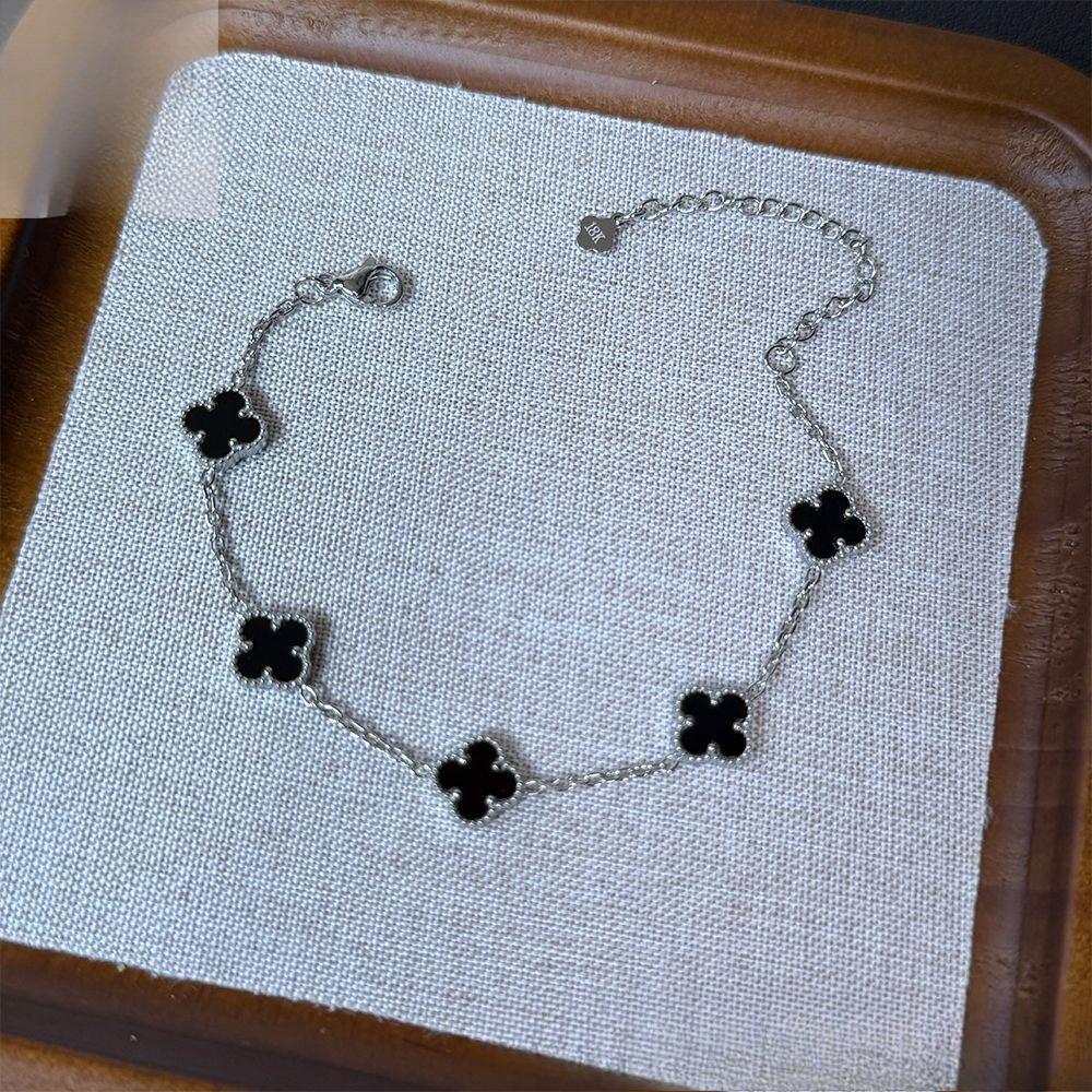 10mm Titanium Steel Non-fading Four-leaf Clover Bracelet Light Luxury Fashion All-match Five-color Bracelet