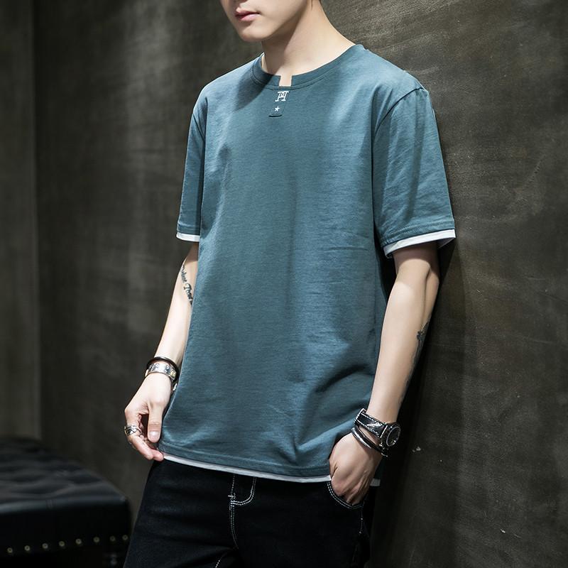 Мужская футболка с короткими рукавами, летняя футболка, нижняя рубашка с половиной рукавов, одежда XL