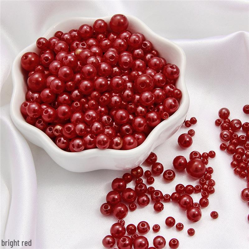 Iridescent ABS Imitation Pearl Round Beads for DIY Decoration and Macaron Makeup Box Filling