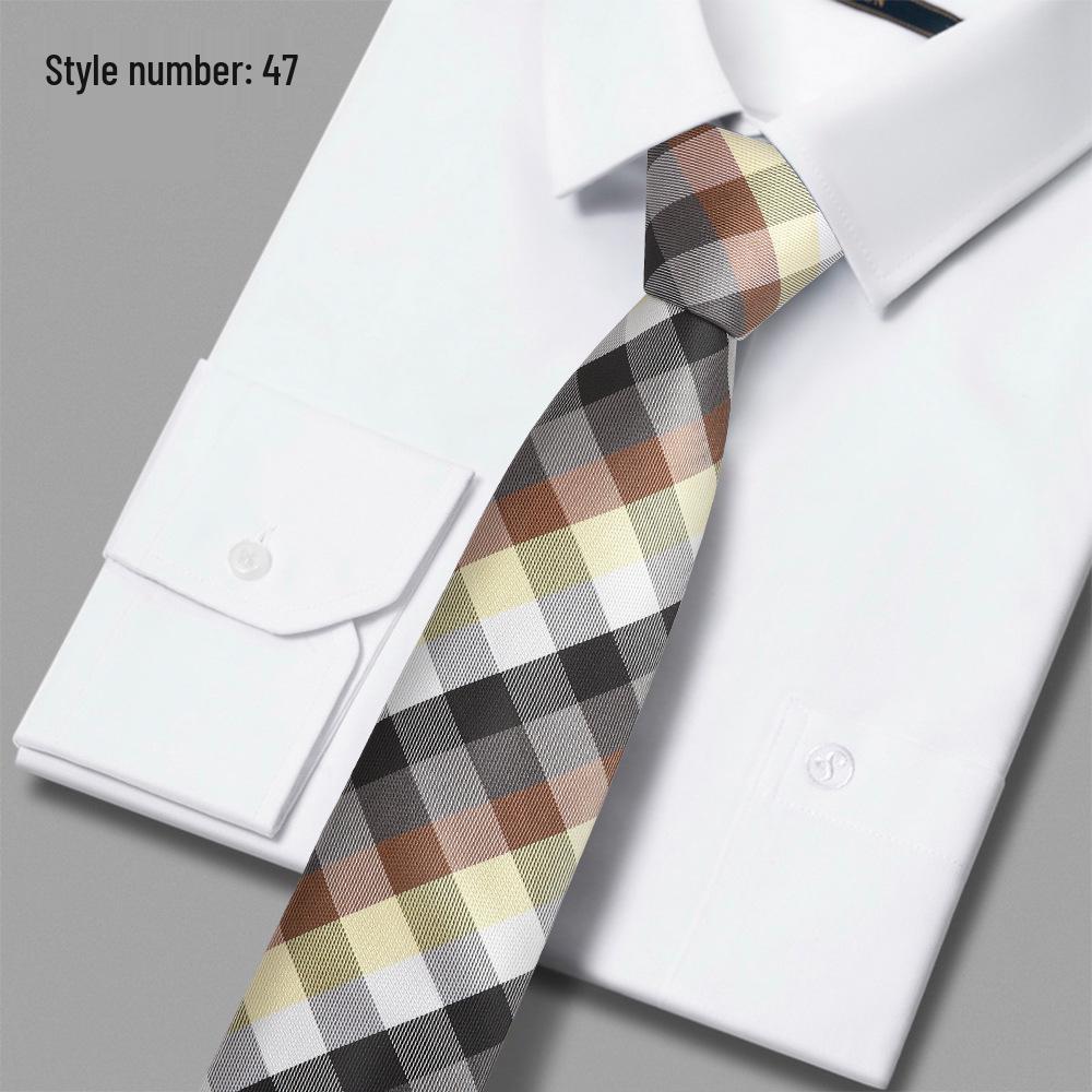 2025 New Men's 6cm Polyester Silk Business Casual Tie