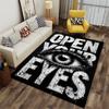 Open Your Eyes Black Carpet suitable as a non-slip mat for the living room or bedroom sofa