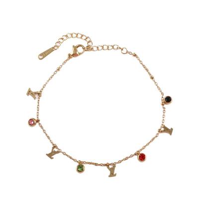 European & American Fashion 2025 Zircon Bracelet: Elegant Stainless Steel Light Luxury Jewelry.