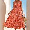 Abito da Donna Senza Maniche Casual Svasato A-line Midi Vestiti a Maglietta Con Tasche Girocollo Vacanza Boho Spiaggia Vestito Estivo