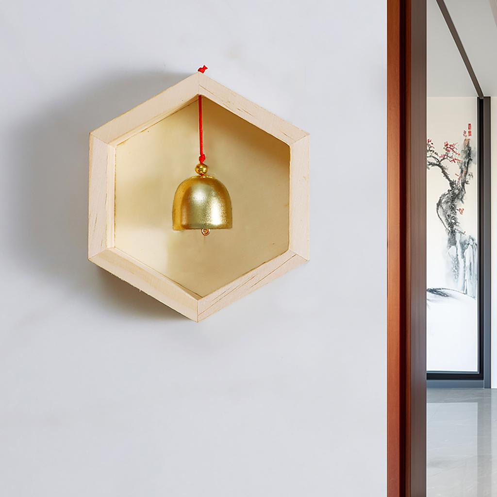 Brass Wind Chimes Wooden Wireless Doorbell Entrance Door Bell Decorative Wind Bell for Home Opening Hanging Decor