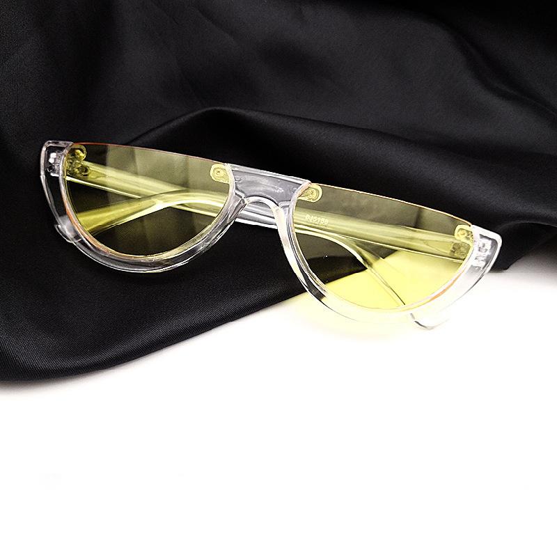

Women S Half-Frame Cut-Edge Punk Sunglasses Transparent Coloured Retro Glasses Fashion Party Glasses Simple Casual Accessories