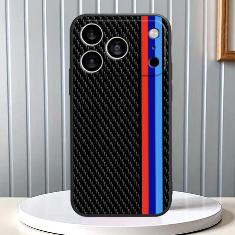 Technology Carbon Fiber Art Phone Case For Apple iPhone 17 16 16E 15 14 13 12 11 Pro Max Plus Black Soft Silicone