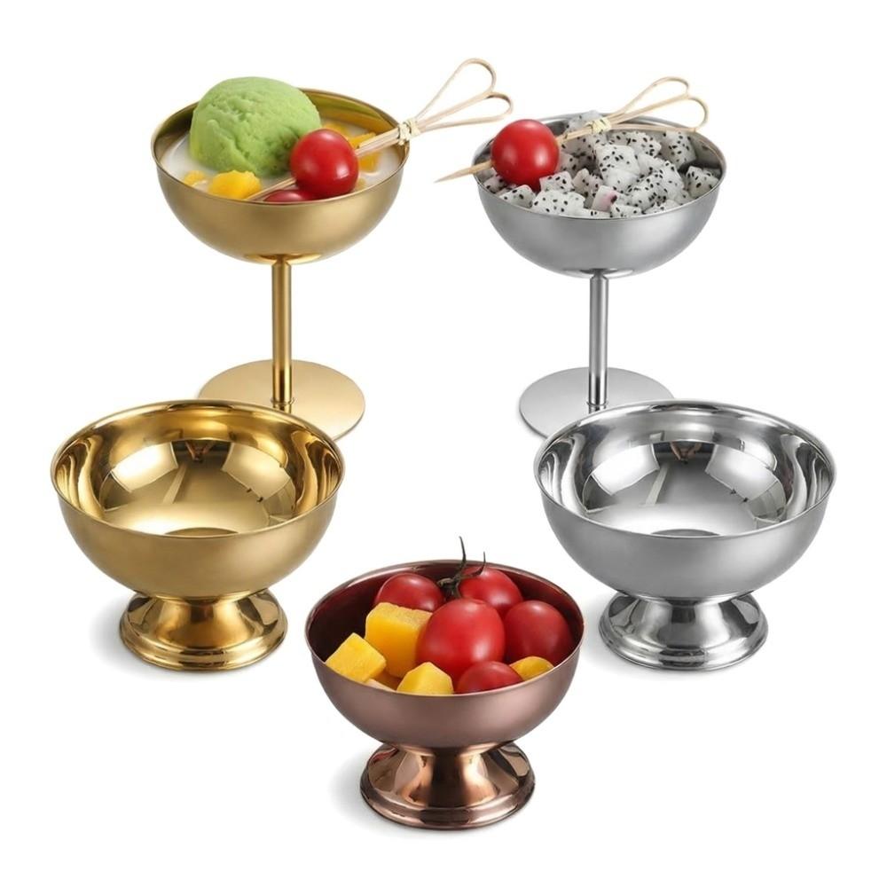 Stainless Steel Shorty Salad Bowl Food Grade Pudding Dessert Bowl  Party Supplies