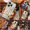Anti-dust Soft Case Phone Case For Blackview Shark9 5G Wrist Strap Shockproof Durable Waterproof Flower Kickstand Ring