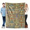 Tribal Tiki Mask Pattern Blanket Soft Flannel Throw Blanket For Bed Couch Bohemian Vintage Warm Cozy Blanket For All-Season