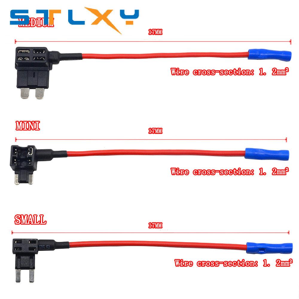 12V MINI SMALL MEDIUM Size Car Fuse Holder Add-a-circuit TAP Adapter with 10A Micro Mini Standard ATM Blade Fuse