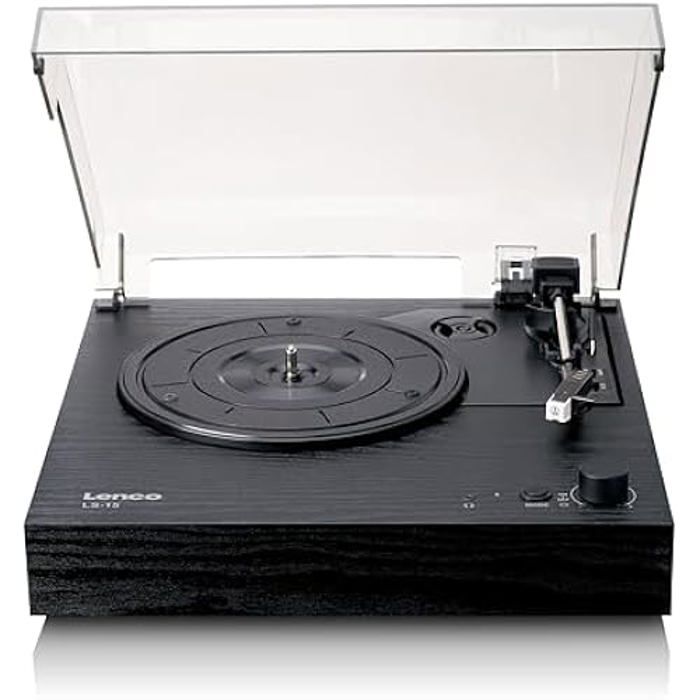 Platine Vinyle - LENCO - LS-15BK - Bluetooth - 2 Haut-parleurs - Micro AT3600L